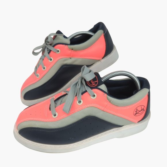 Linds Shoes - Linds Lady Linda Women's Bowling Shoes Sz. 7.5 Gray Coral Lace Up
